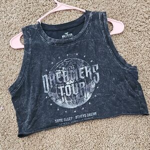 Hollister Black Graphic Crop Top